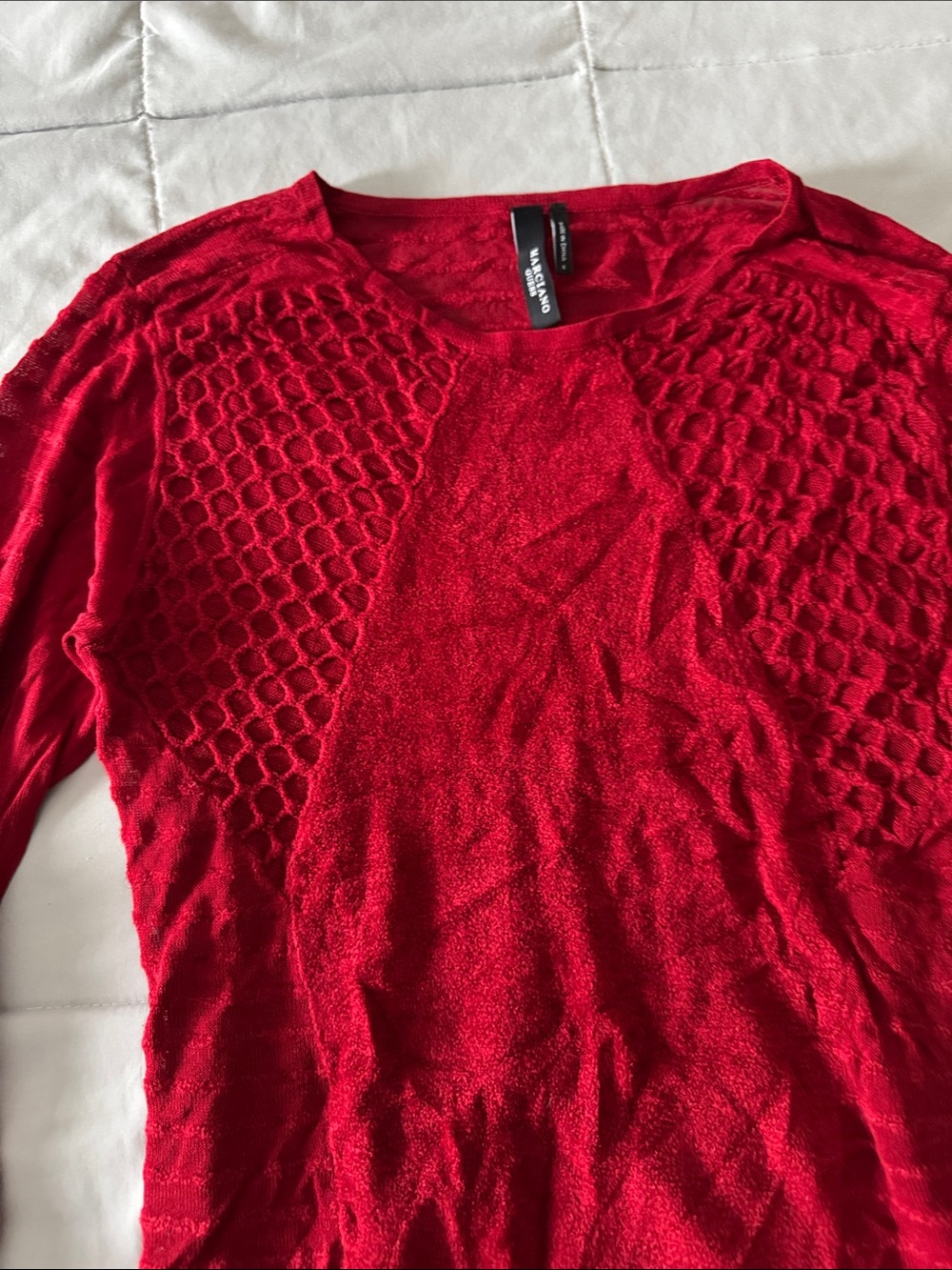Marciano Red Knit Long-Sleeve Top